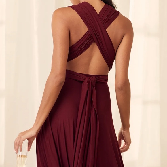 LULUS TRICKS OF THE TRADE CONVERTIBLE MAXI DRESS (BLUSH PINK, WOMEN SIZE SMALL) - Picture 7 of 8